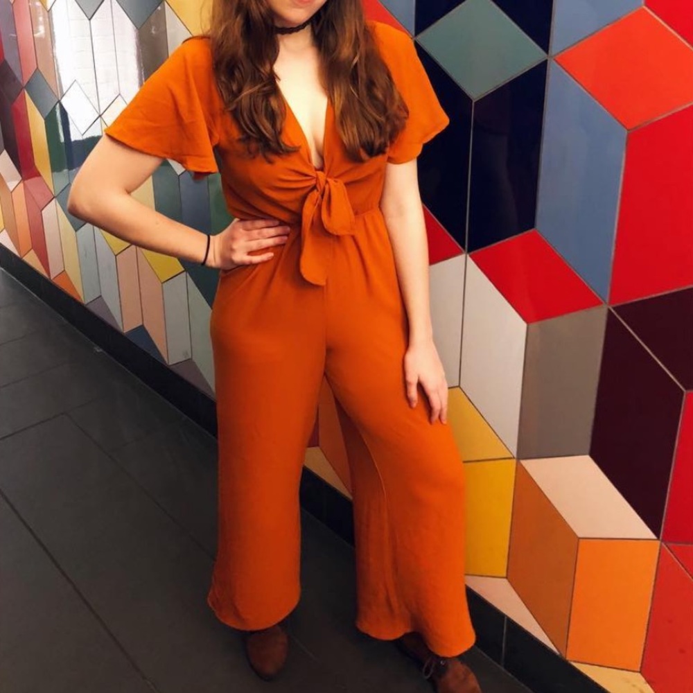 Fun burnt orange jumpsuit!!!